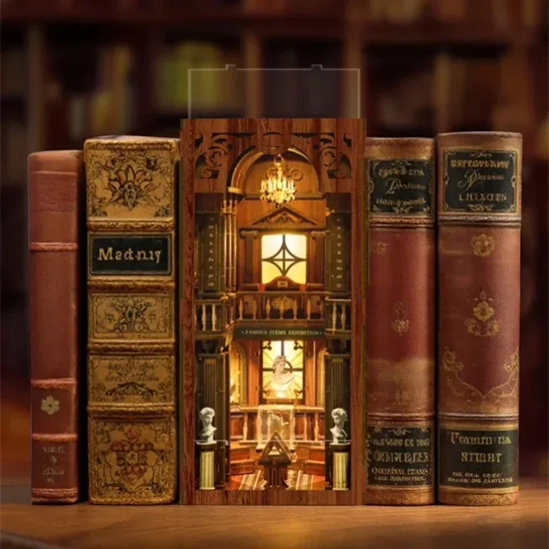 Diy Wooden Book Nook Kit Shelf Insert - 철학적인 분위기를 연출하는 책장, 인테리어 소품,