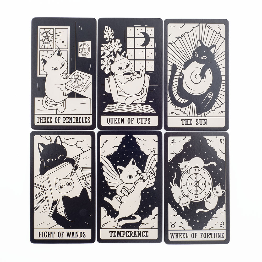 고양이 타로 카드 세트, 78장, 귀여운 흑백 디자인, - Tarot Deck With Guidebook 리뷰 및 가격