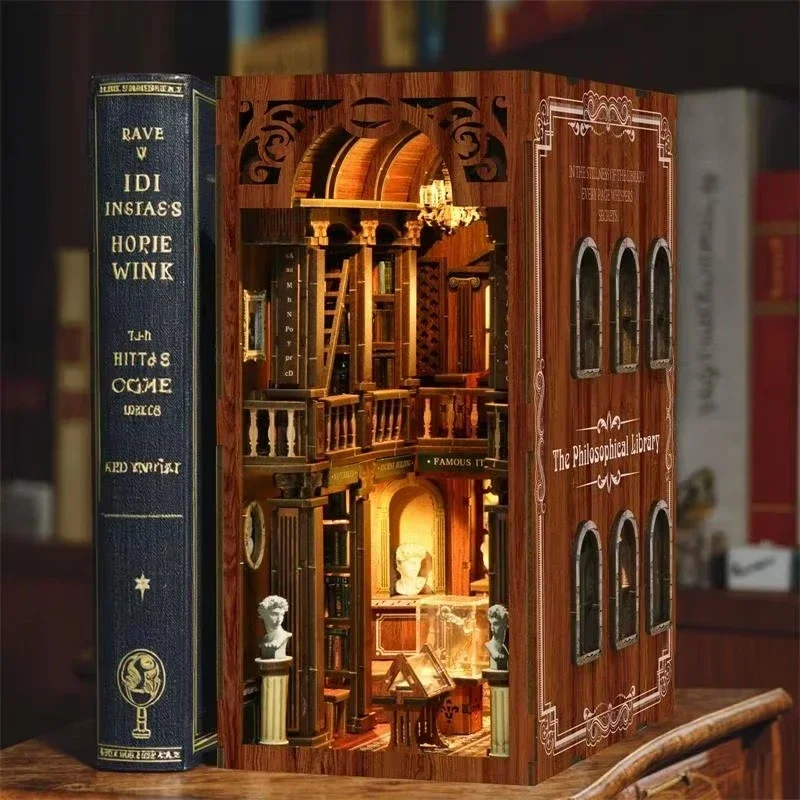 철학적인 분위기를 연출하는 책장, 인테리어 소품, 복고 - Diy Wooden Book Nook Kit Shelf Insert 리뷰 및 가격