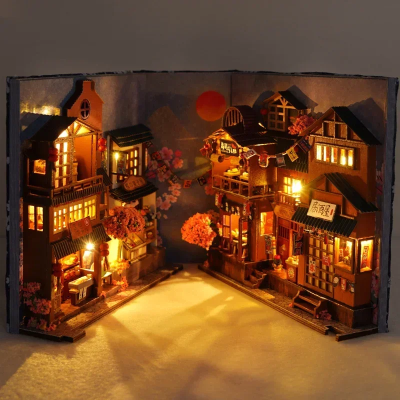 DIY 나무 재질의 일본풍 서점 책꽂이 선반 세트, 미 - Diy Wooden Book Nook Kit Shelf Insert 리뷰 및 가격