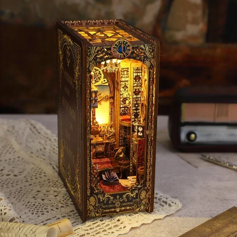 DIY 나무 책꽂이 인서트 키트, 미니어처 성당 북엔드 - Diy Wooden Book Nook Kit Shelf Insert 리뷰 및 가격